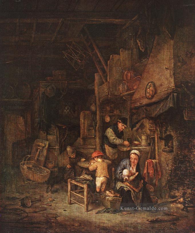 Innenraum mit einer Bauernfamilie Holländischen Genremaler Adriaen van Ostade Ölgemälde